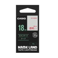 カシオ  ネームランド透明テープ18mm赤文字 XR-18XRD