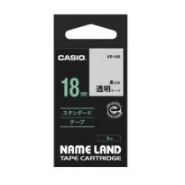 カシオ  ネームランド透明テープ18mm黒文字 XR-18X
