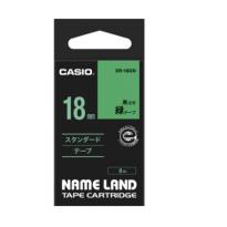 カシオ  ネームランドテープ18mm緑地/黒文字　XR-18GN