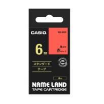 カシオ  ネームランドテープ6mm赤地/黒文字　XR-6RD