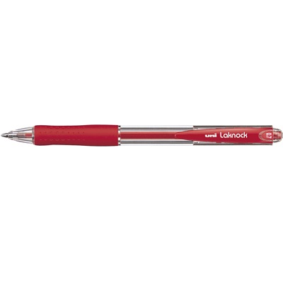 三菱鉛筆  ボールペン　VERY楽ノック　赤軸　赤インク