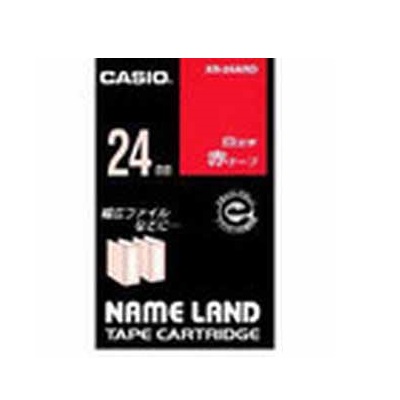 カシオ  ネームランド白文字テープ24mm赤:XR-24ARD