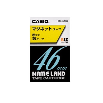 カシオ  ネームランドマグネット46mm黄地/黒字:XR-46JYW