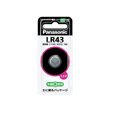 アルカリボタン電池　LR43P