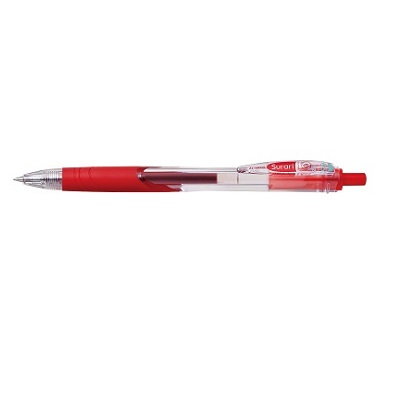 ゼブラ  ボールペン0.5mm　スラリ　軸色　赤　インク　赤